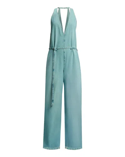 Haikure Dakota Belted Denim Jumpsuit In Light Wash Denim