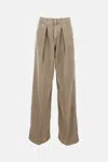 Haikure Candy Pleated Stretch Low-rise Wide-leg Jeans In Brown