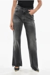 Haikure Dark Wash Wide Leg Korea Jeans With Ton On Ton Button 28cm In Gray