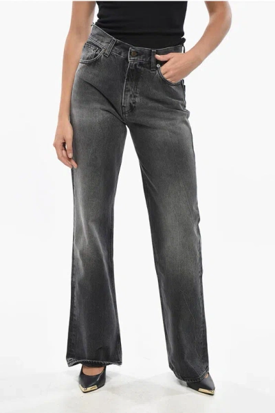 HAIKURE DARK WASH WIDE LEG KOREA JEANS WITH TON ON TON BUTTON 28CM