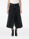 Haikure Denim Asymmetric Midi Skirt