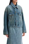 Haikure Denim Boxy Jacket With Spencer In Blue