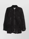 Haikure Zippered Long-sleeved Denim Jacket In Multi