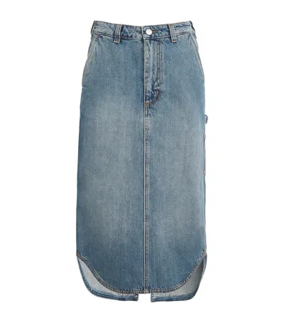 Haikure Denim Piper Midi Skirt In Blue