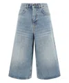 Haikure Knee-length Denim Shorts In Blue