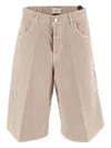 Haikure Denim Shorts With Belt Loops In Neutrals