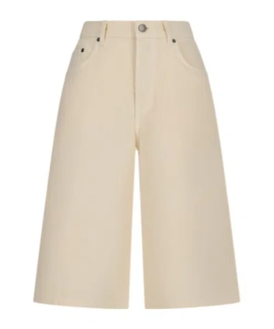 Haikure Denim Shorts With Belt Loops In Brown