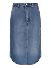 Haikure Denim Piper Midi Skirt In Blue