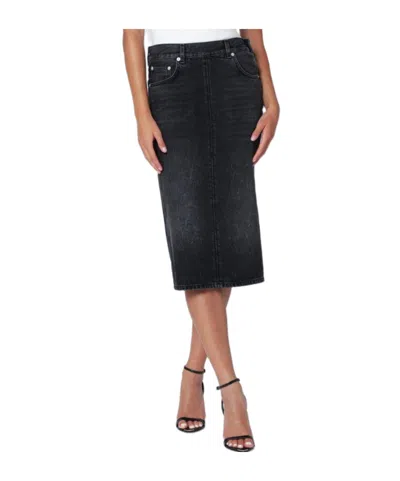 Haikure Denim Skirt With Belt Loops In Black