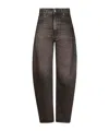 Haikure Relaxed-fit High-waist Jeans With Vintage Wash Effect In Black