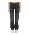 Haikure Denim Trousers With Belt Loops In Black