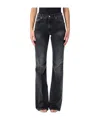 Haikure Denim Trousers With Belt Loops In Black