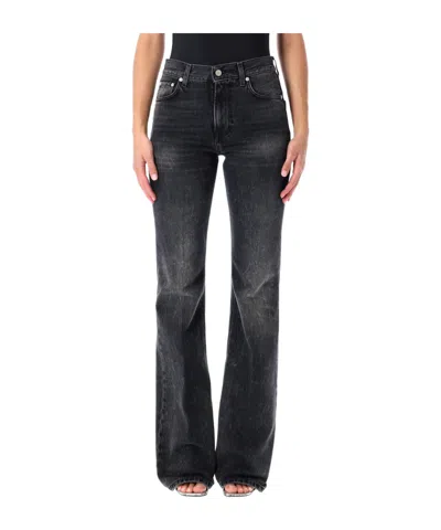 Haikure Denim Trousers With Belt Loops In Black