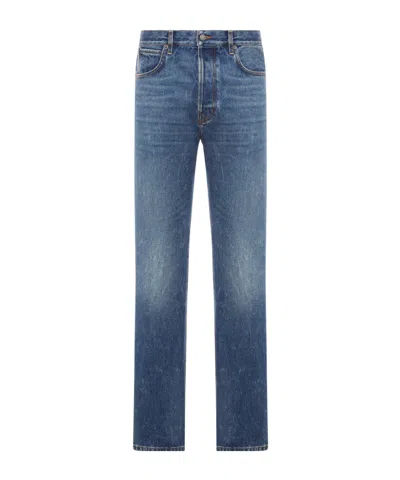 Haikure Denim Trousers With Belt Loops In Blue