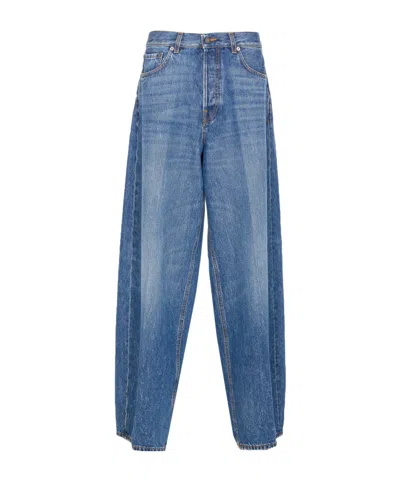 Haikure Denim Trousers With Belt Loops In Blue