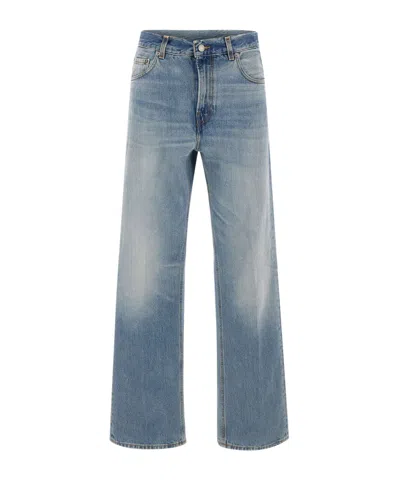 Haikure Denim Trousers With Belt Loops In Blue