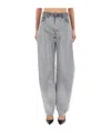 Haikure Denim Trousers With Belt Loops In Gray