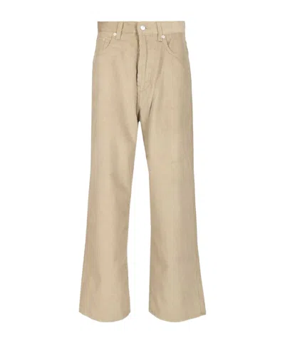 Haikure Denim Trousers With Belt Loops In Neutral