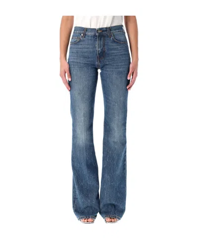 Haikure Denim Trousers With Belt Loops In White