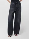 Haikure 'korea' Grey Jeans With Faded Effect And Logo Patch On The Back In Cotton Woman In Black
