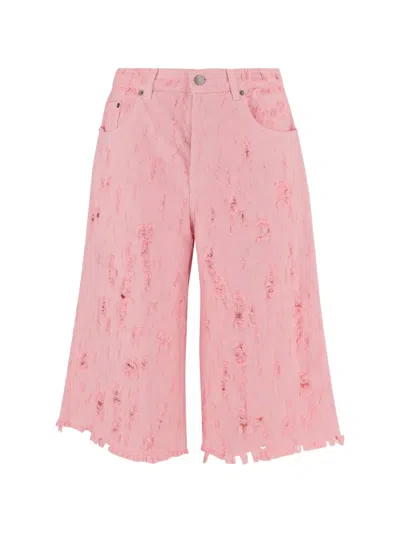 Haikure Distressed Cropped Jeans In Pink