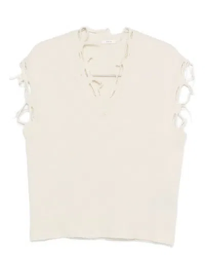 Haikure Distressed-finish Top In Gray
