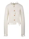 Haikure Jill Knitwear Distressed Detailing In White