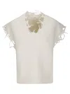 Haikure Distressed Sleeveless Sweater In Neutral