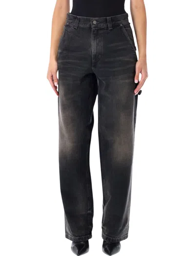 Haikure Distressed Vintage-wash Jeans In Vintahe Black