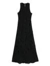 Haikure Long Dark Grey Dress With Rips In Black