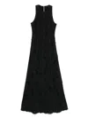 Haikure Long Dark Grey Dress With Rips In Black