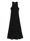 Haikure Long Dark Grey Dress With Rips In Black