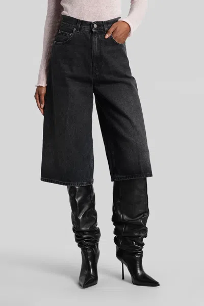 Haikure Doni Belle Shorts In Black Denim