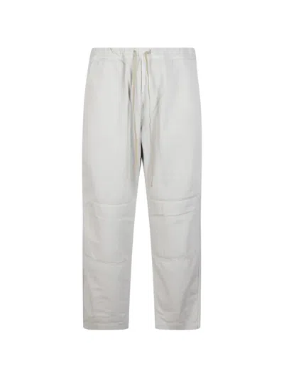 Haikure Drawstring Panelled Trousers In White