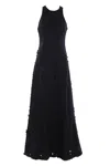 Haikure Long Dark Grey Dress With Rips In Black