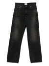 Haikure High-waisted Wide-leg Jeans With Vintage Faded Finish In Black