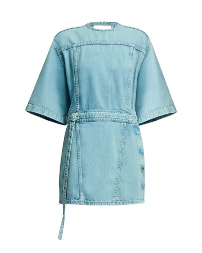 Haikure Emy Dress In Light Wash Denim