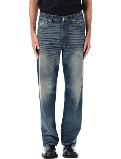 Haikure Faded Blue Five-pocket Denim Jeans In Gray