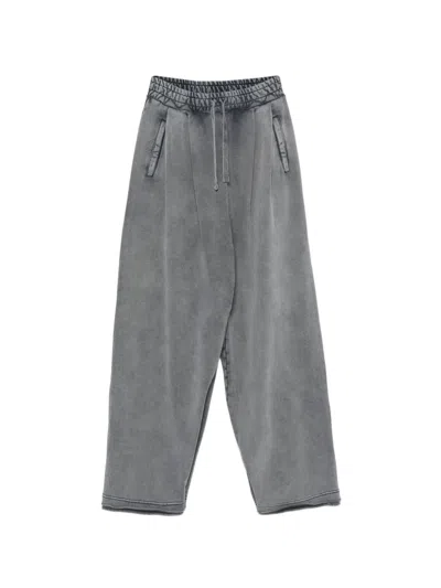 Haikure Faded Drawstring Track Pants In Gray