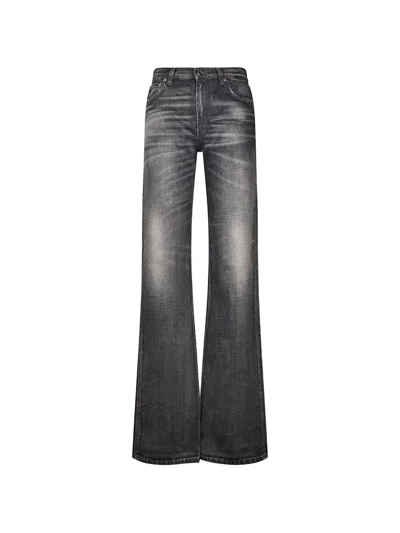 Haikure Faded Flared-leg Jeans In Black