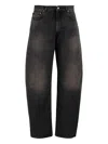 Haikure Wide-leg Denim Trousers With Medium Waist In Black