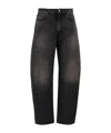 Haikure Wide-leg Denim Trousers With Medium Waist In Black