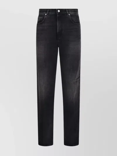 Haikure Faded Jeans Five-pocket Belt Loops In Black