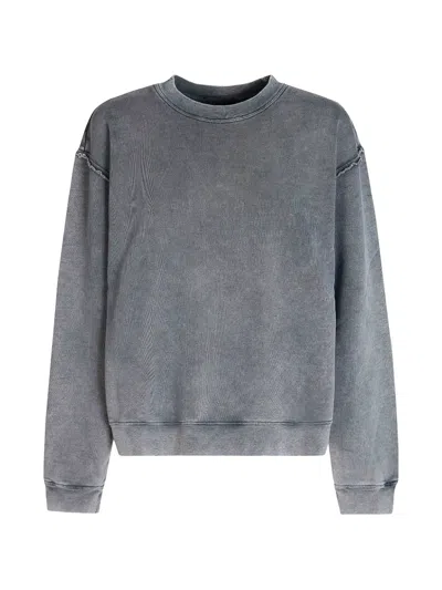 Haikure Distressed Back-split Sweater In Gray