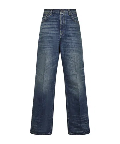 Haikure Faded Wide-leg Jeans In Blue