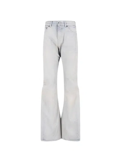 Haikure Faded-wash Flared Jeans In Gray