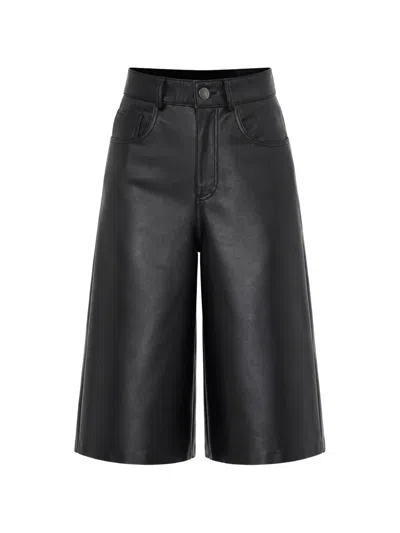 Haikure Faux-leather Trousers In Black