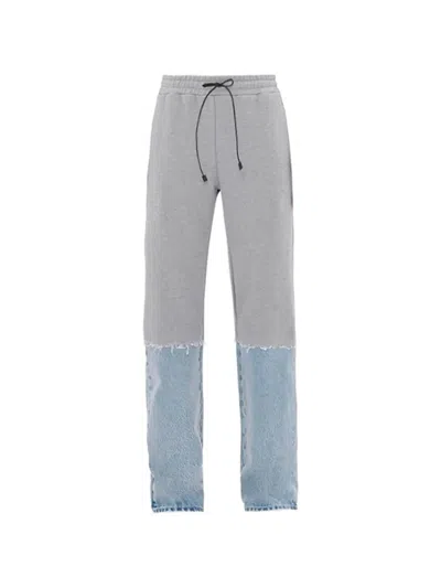 Haikure Field Pollock Panelled Frayed Trousers In Blue