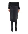 Haikure Five-pocket Denim Midi Skirt In Black