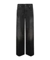Haikure High-waisted Wide-leg Jeans With Vintage Faded Finish In Black